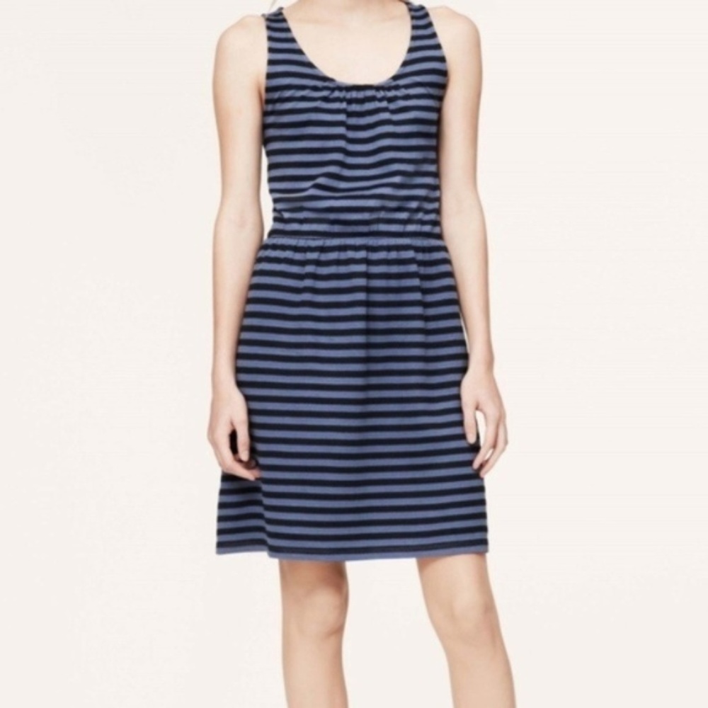LOFT Stripe Cutout Back Tank Dress Size Medium